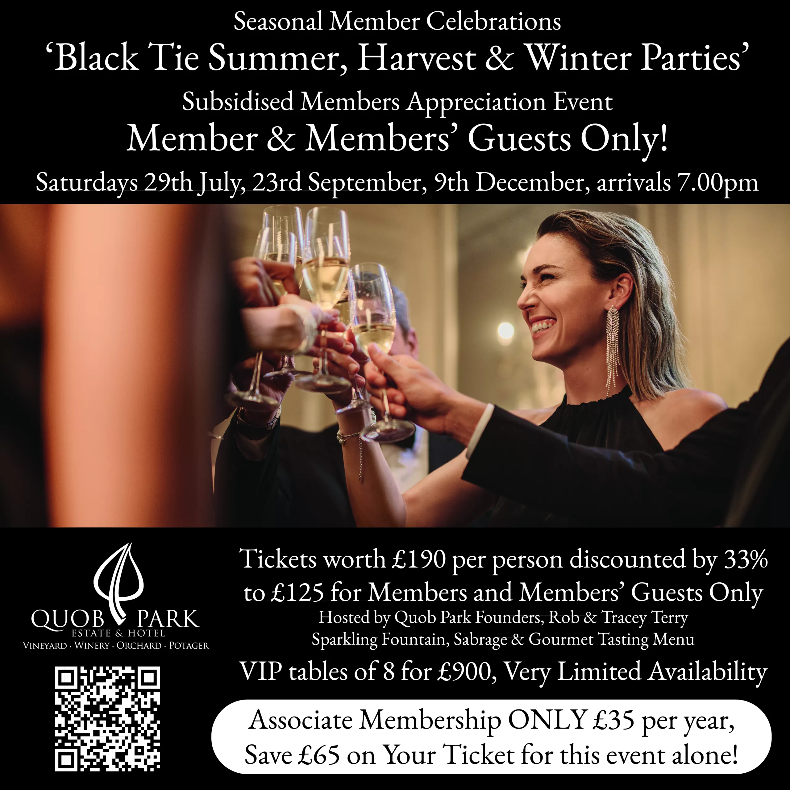 Quob Park Black Tie Summer, Harvest & Winter Parties