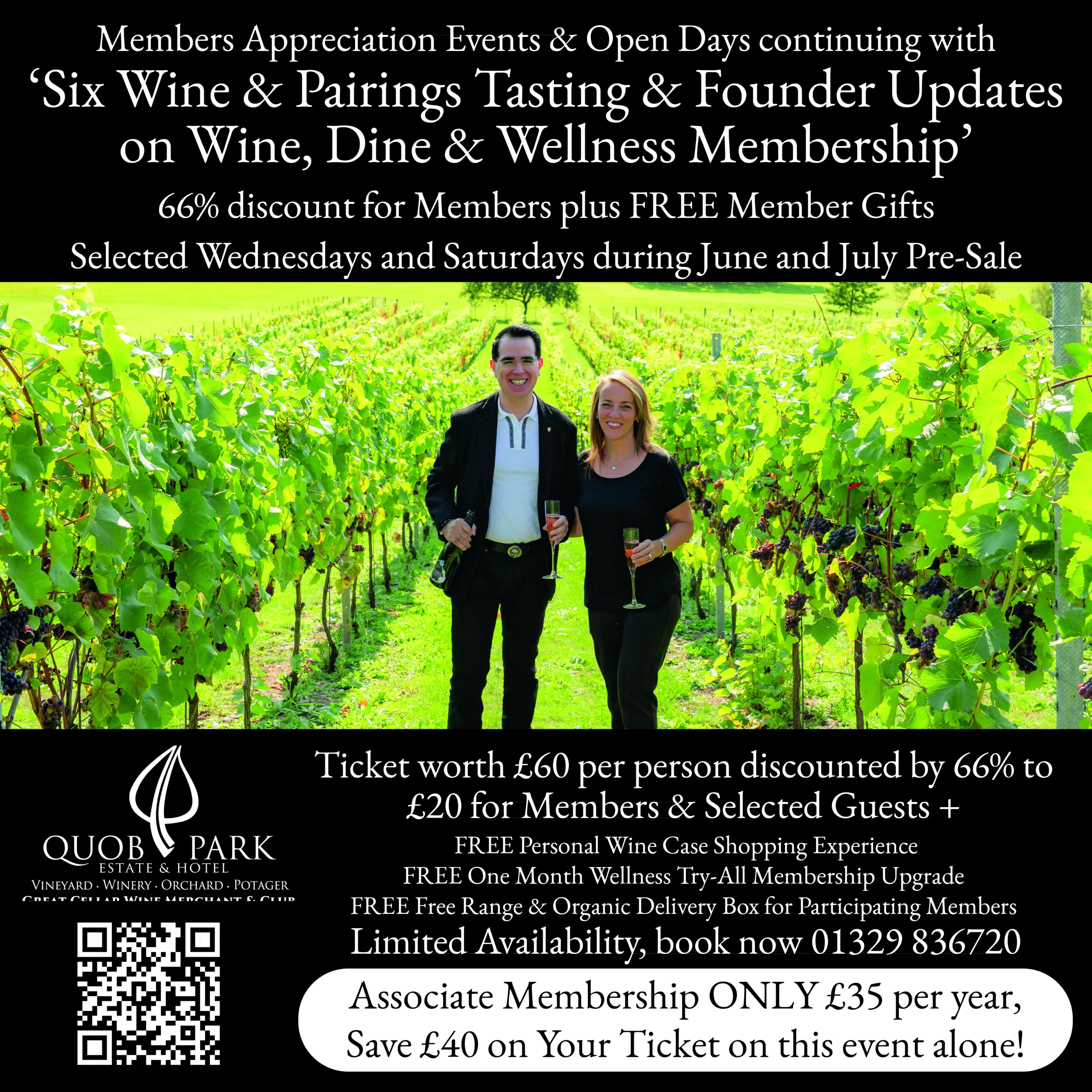Quob Park Six Wine & Pairings Tasting & Founder Updates on Wine, Dine & Wellness Membership